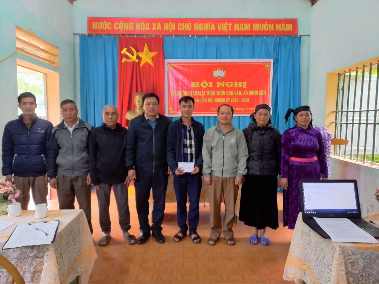 Xã Minh Sơn tổ chức Hội nghị Ban công tác mặt trận các thôn